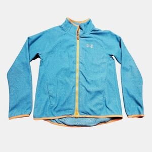 Under Armour Cold Gear Girls Teal Blue Fleece Full Zip Jacket  Size Youth‎ XL